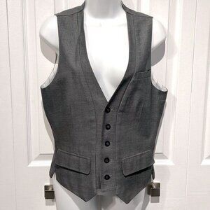 Guess Unisex Charcoal Grey Lined Button Closure Vest Size XS